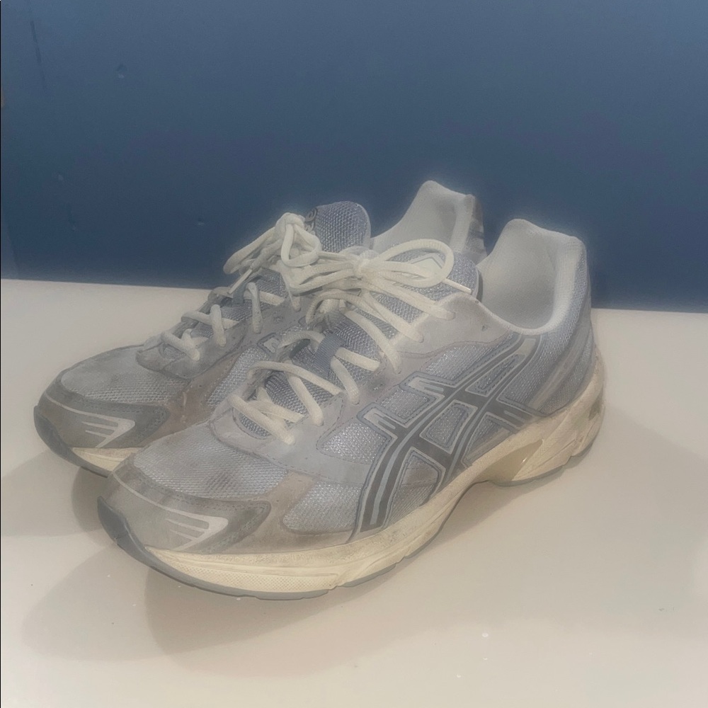 Asics Blue and White Athletic Sneakers